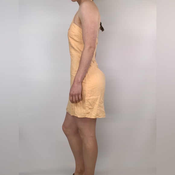 NEW Abercrombie and Fitch Halter Linen Smocked Mini Dress Orange Size M - Picture 6 of 11